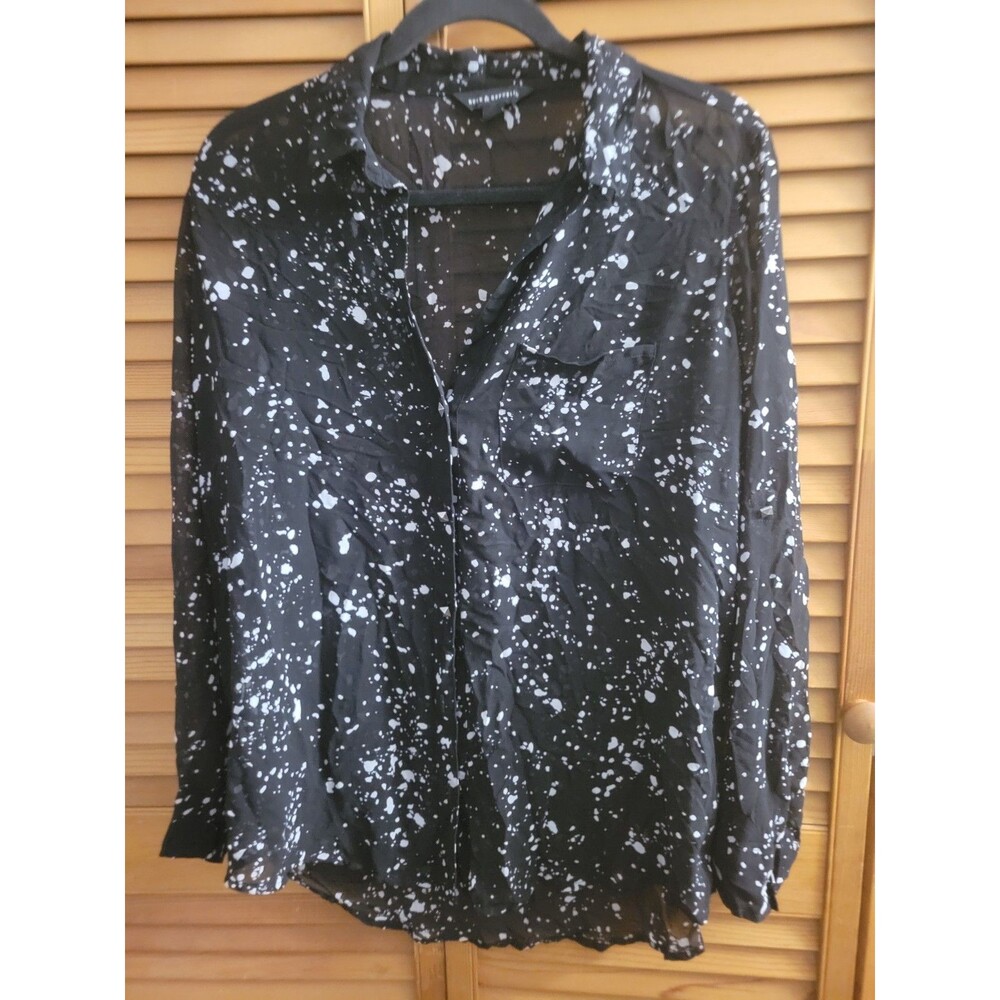 Glam Whimsygoth Witchy Punk Rock & Republic Sheer Button Down Blouse Medium